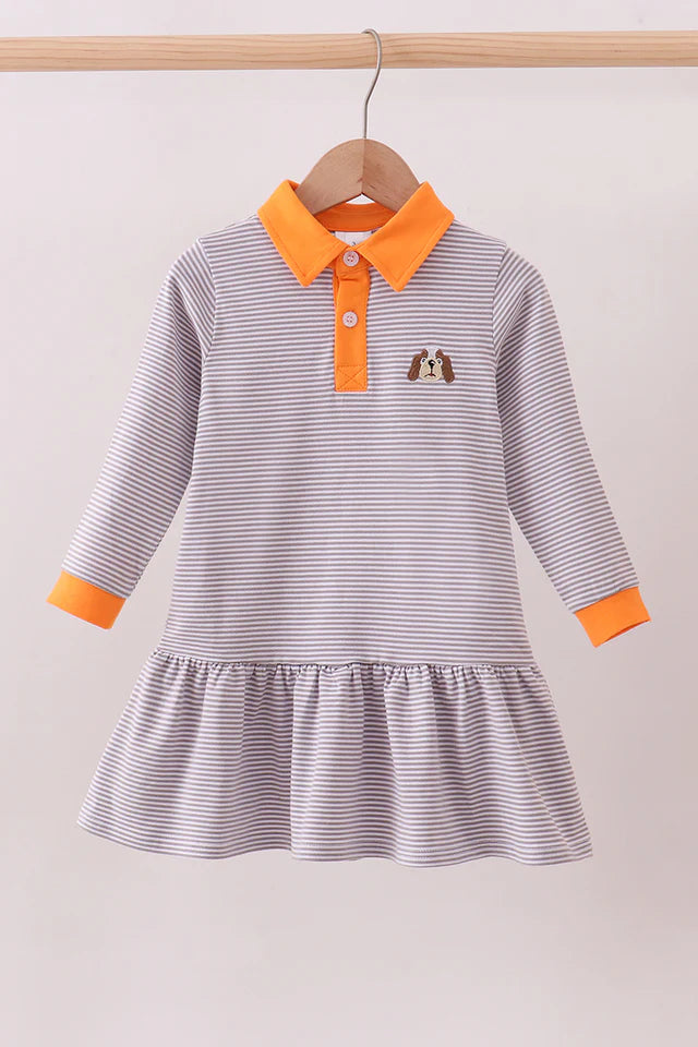Embroidered Stripe TN Dress