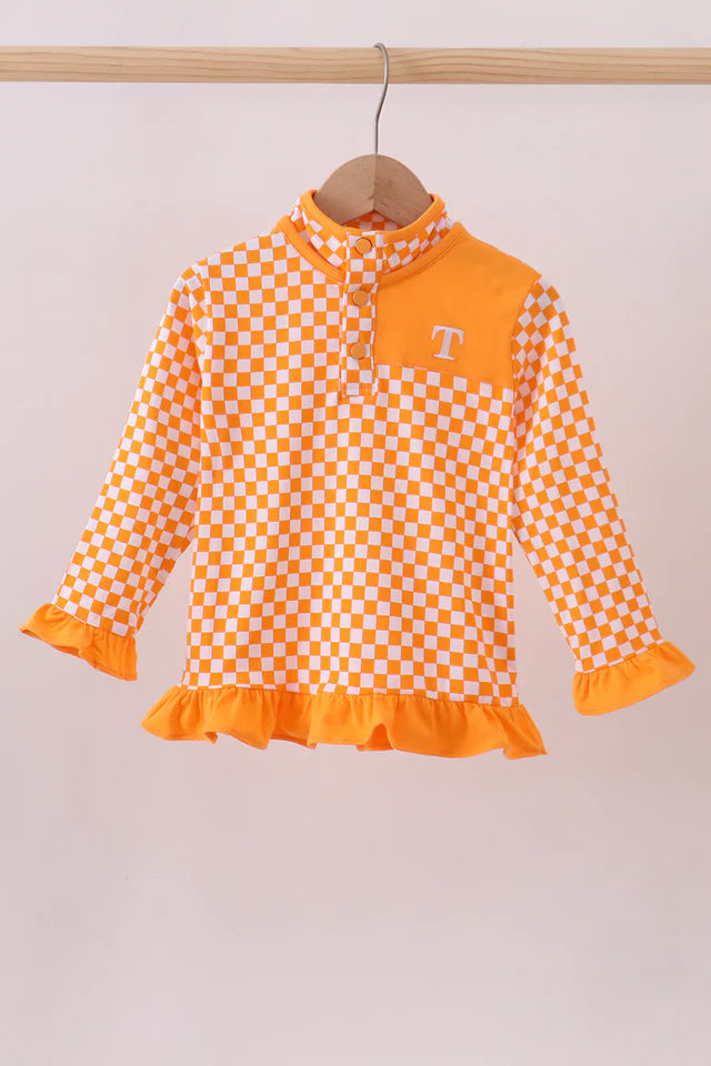 Orange Tennessee Ruffle Pullover