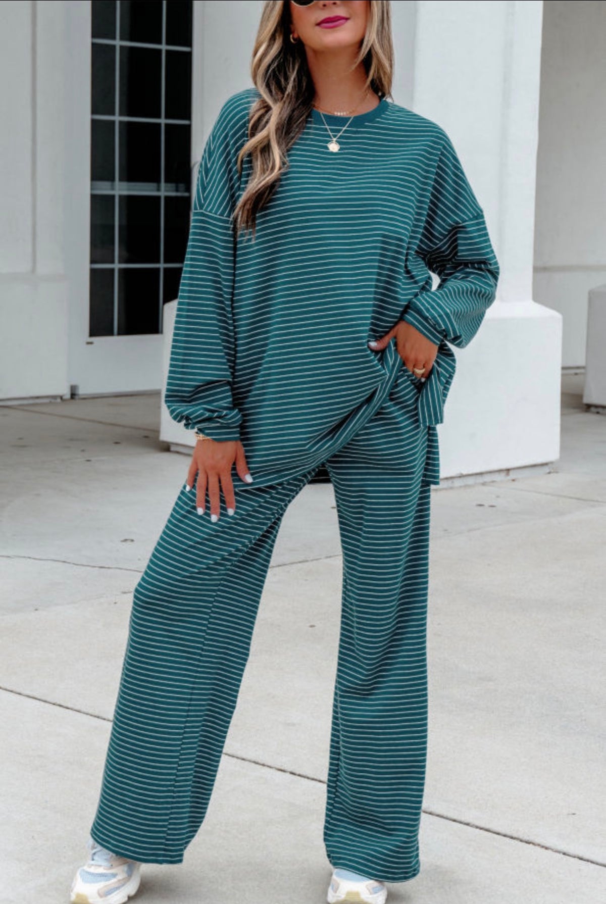 PREORDER - Drop Shoulder Striped Pant Set - ENDS 9/18