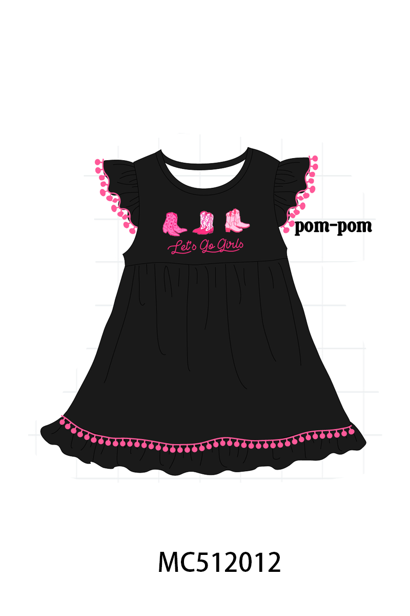 PO76 Black let's go girl leopard pom-pom collection