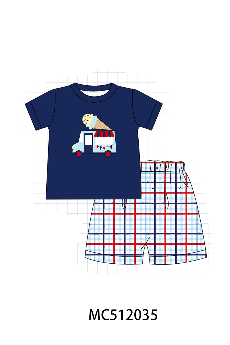 PO76 Navy patriotic ice cream truck applique collection