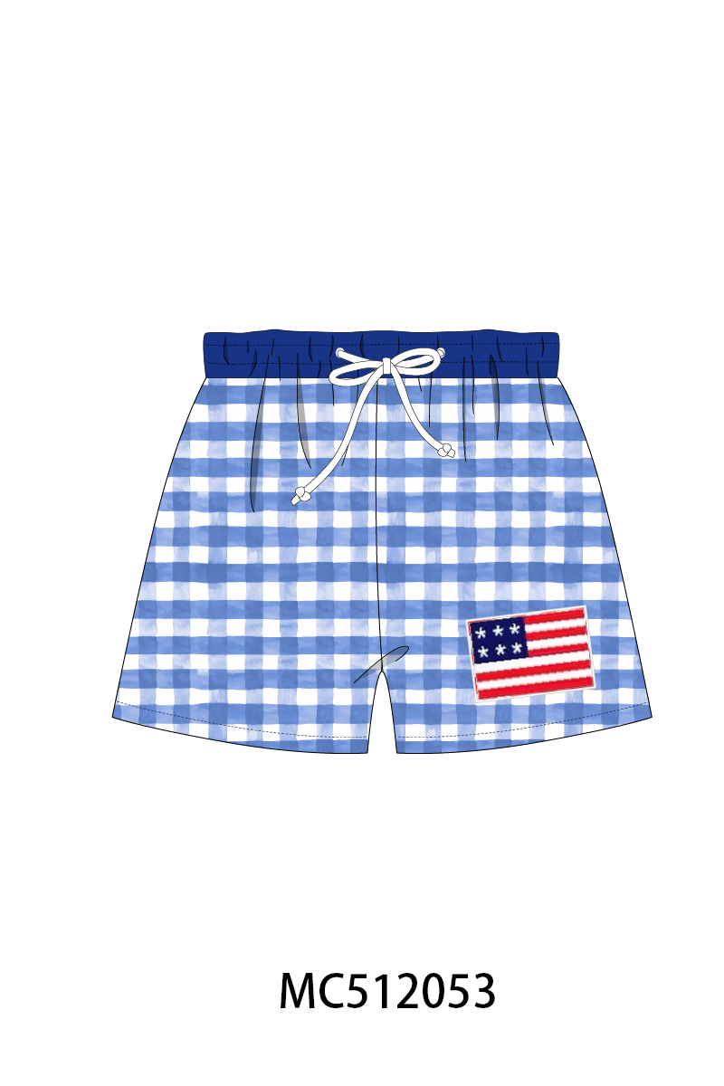 PO76 Patriotic flag smocked gingham collection 2