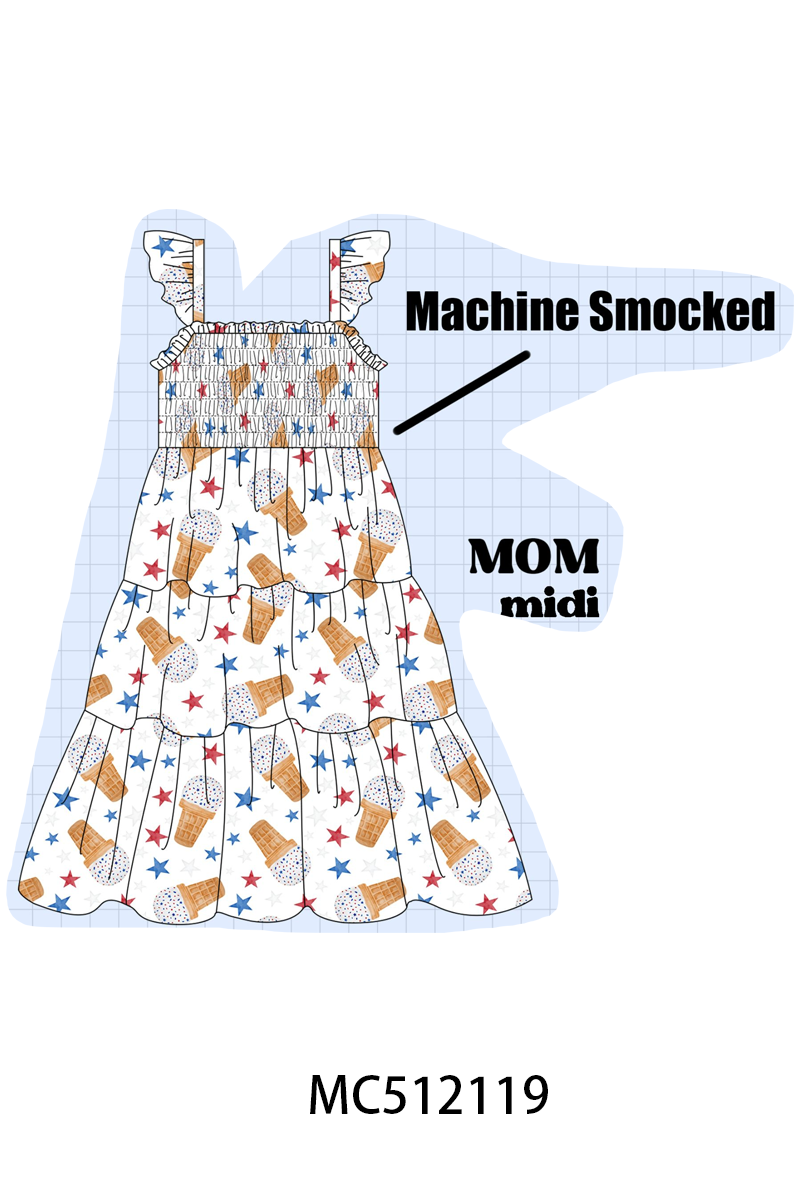 PO76 Blue patriotic waffle cone ice cream print collection