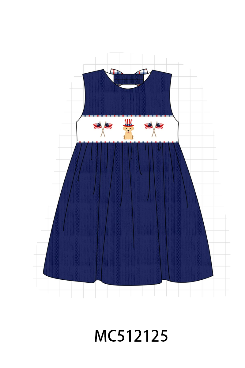 PO76 Navy patriotic puppy flag embroidery collection