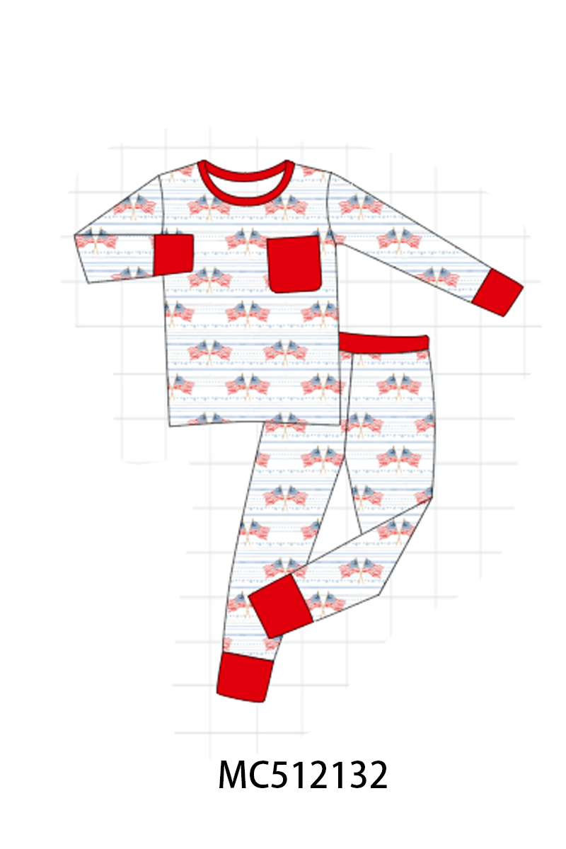 PO76 Red patriotic flag bamboo collection