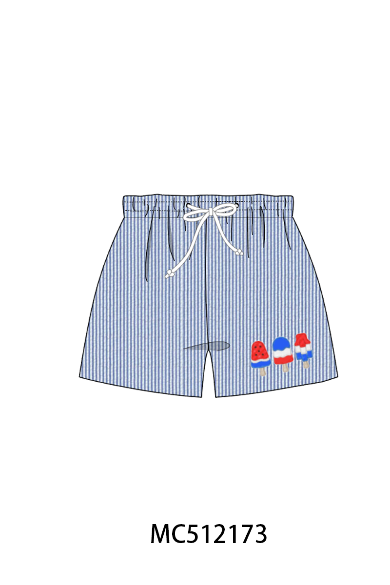 PO76 Blue popsicle seersucker swimsuit collection