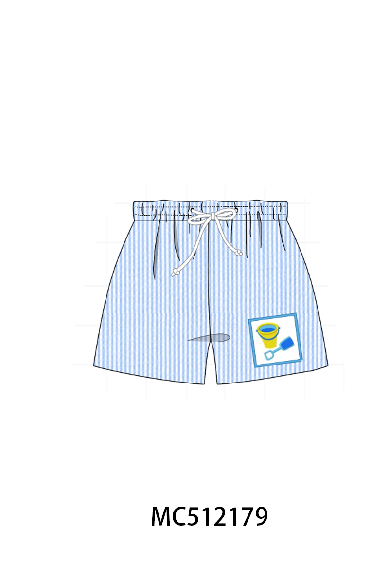 PO76 Pink beach time embroidery seersucker collection