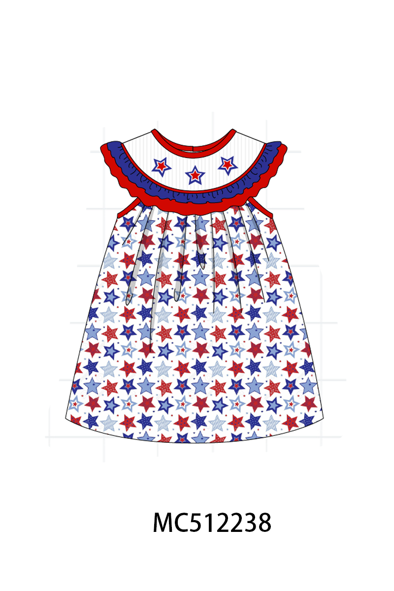 PO76 Red Patriotic star embroidery collection