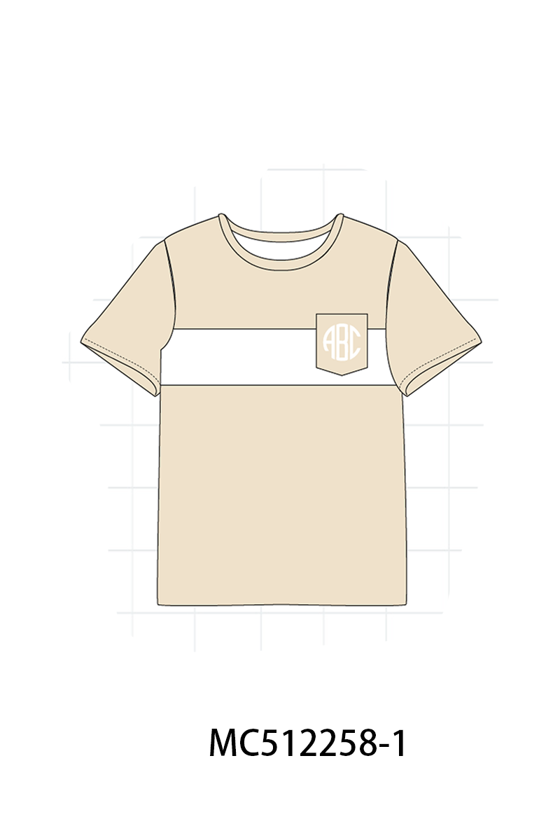 PO76 Khaki block monogram embroidery collection