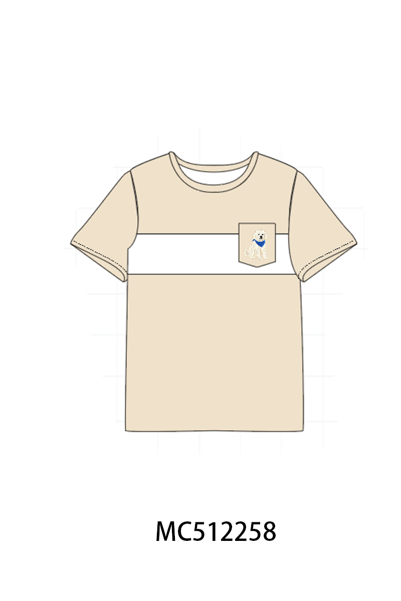 PO76 Khaki block puppy embroidery collection