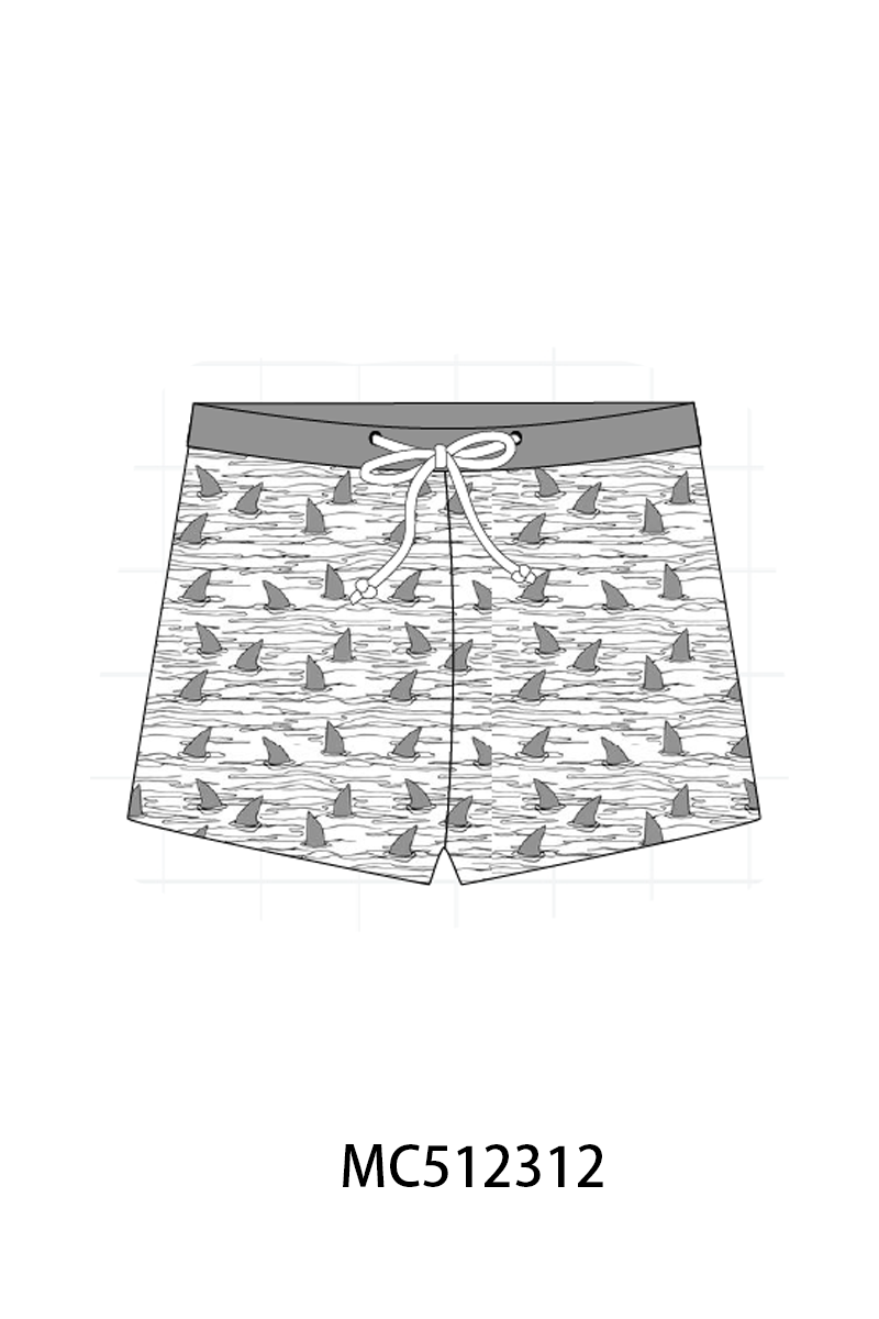 PO76 Grey shark boy swimsuit collection
