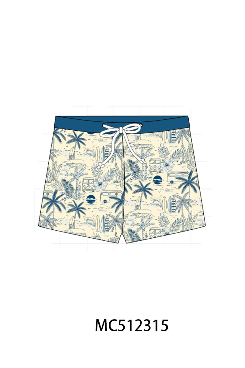 PO76 Navy surf palm boy swimsuit collection