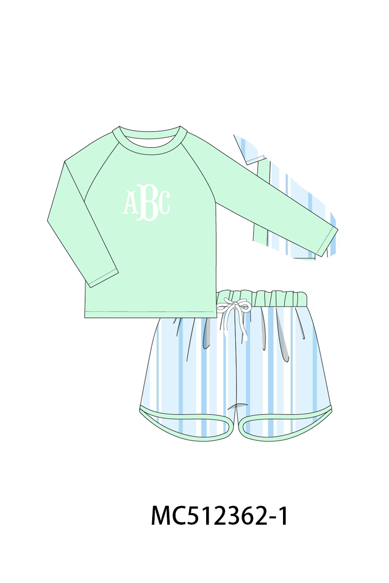 PO76 Green&pink monogram embroidery collection