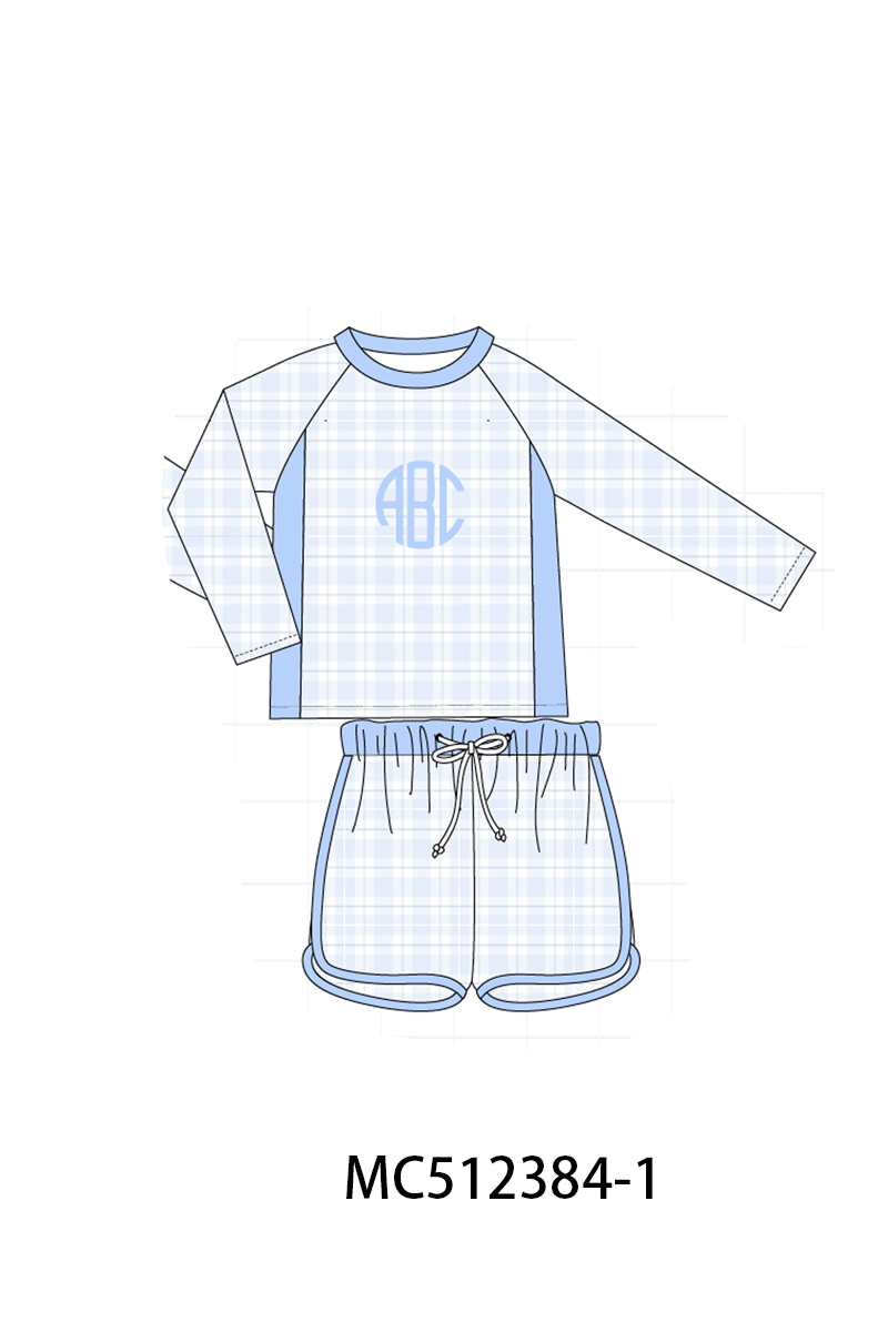 PO76 Purple&blue rose monogram embroidery collection