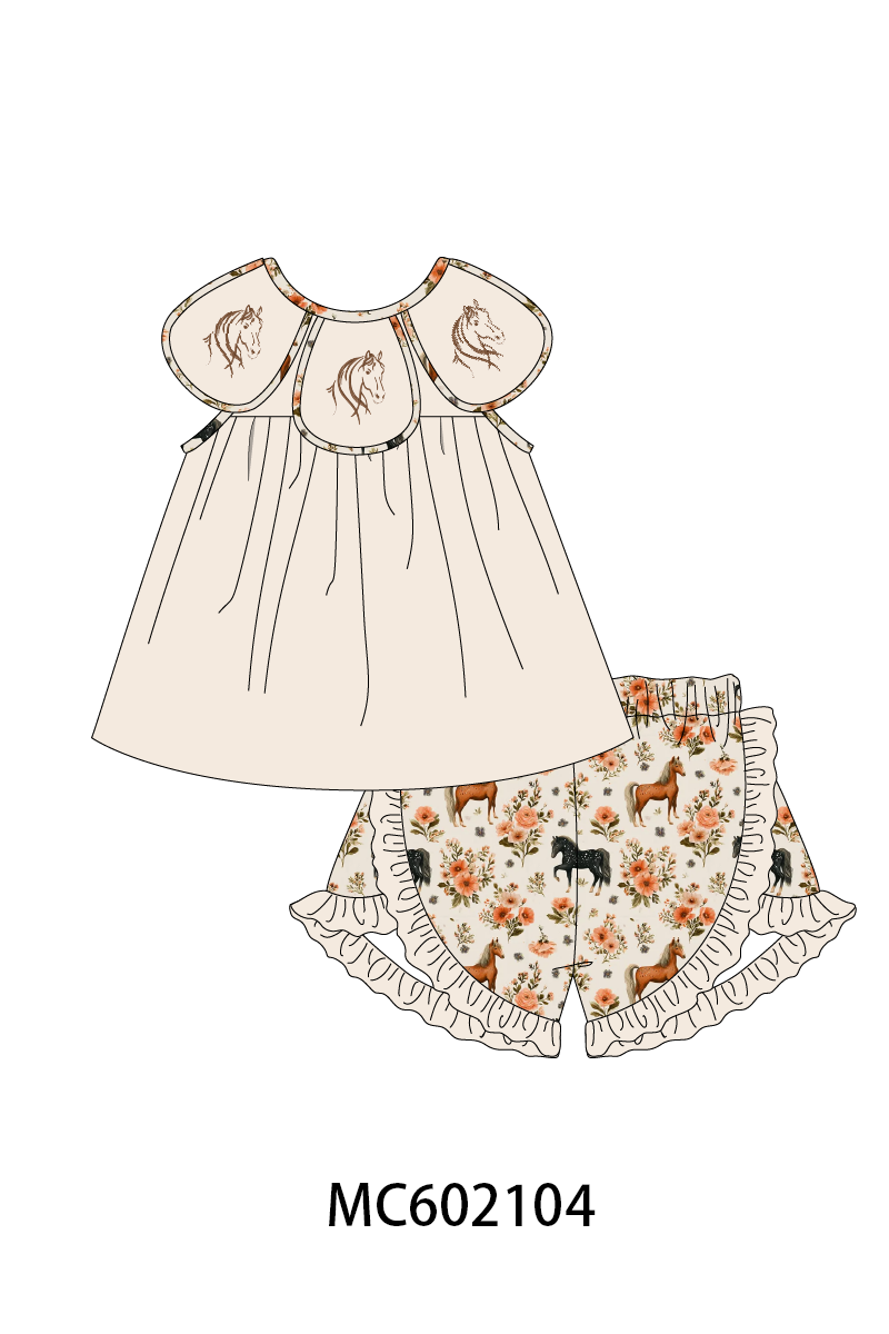 PO81 Pink horse embroidery collection