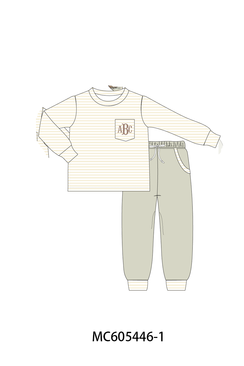 PO93 Green mallard monogram embroidery collection