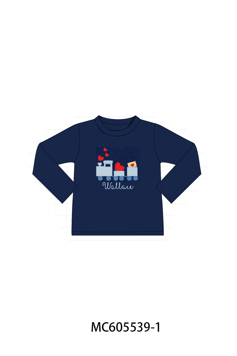 PO95 Red&navy valentine's day monogram embroidery collection
