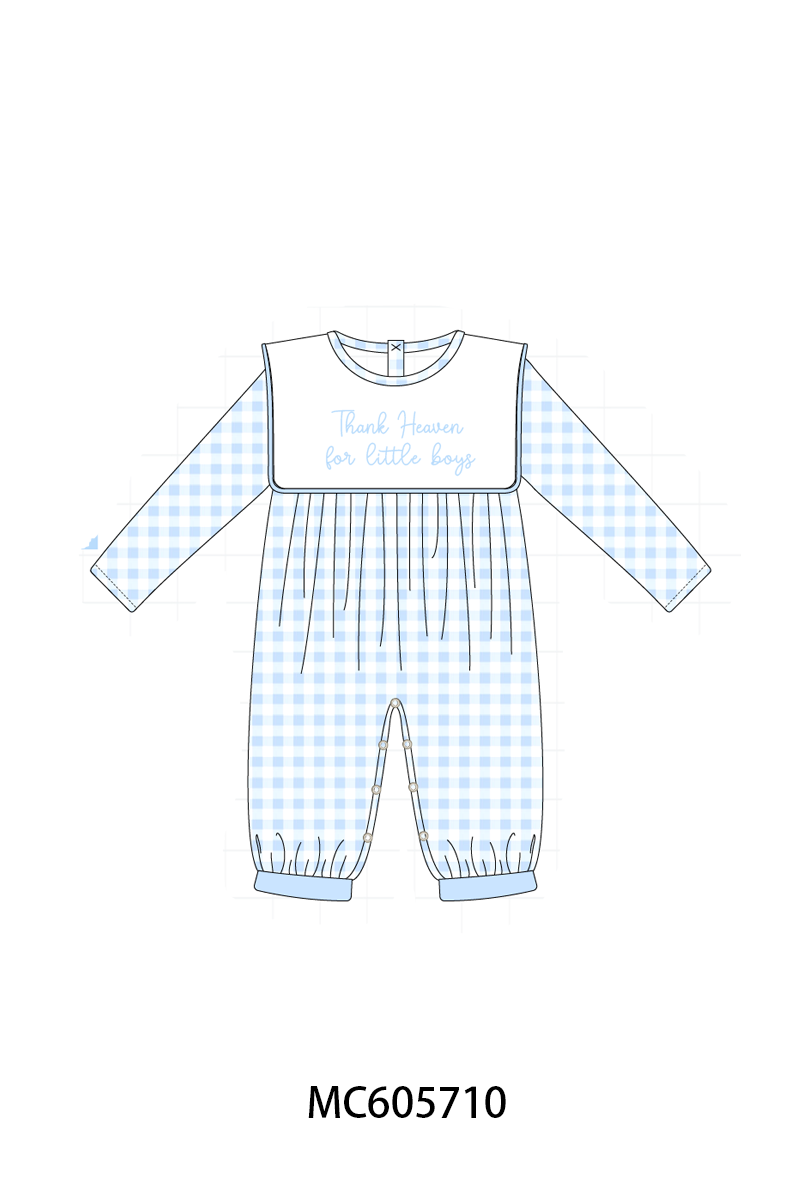 PO93 Pink&blue embroidery dot gingham collection
