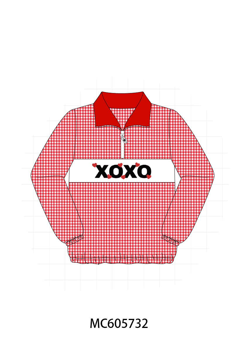 PO95 Pink valentine's day XOXO embroidery collection