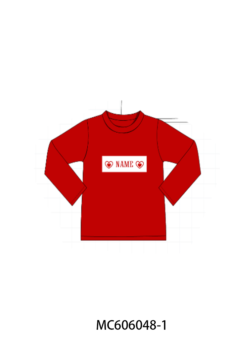 PO95 Red&blue heart monogram embroidery collection