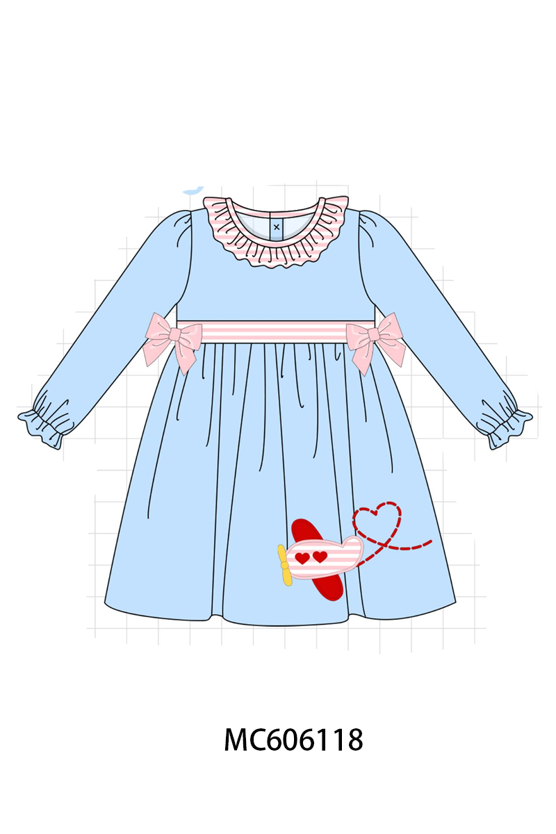PO95 Blue valentine's day airplane applique collection