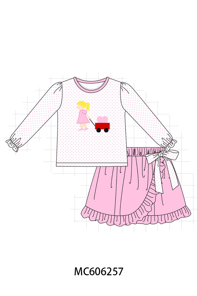 PO95 Pink heart wagon applique collection