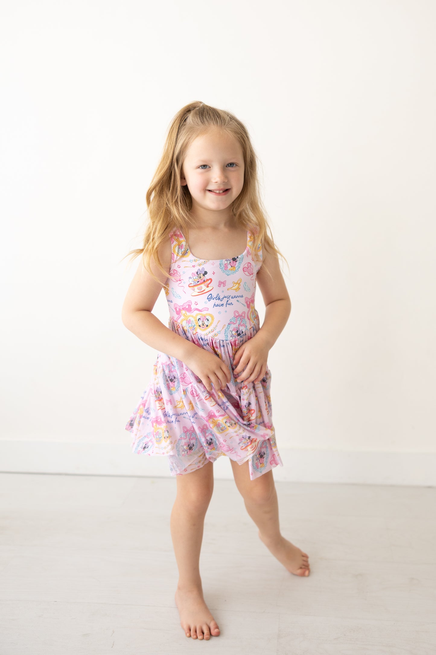 Girls Just Wanna Have Fun Athletic Mesh Dress w/ Shorts