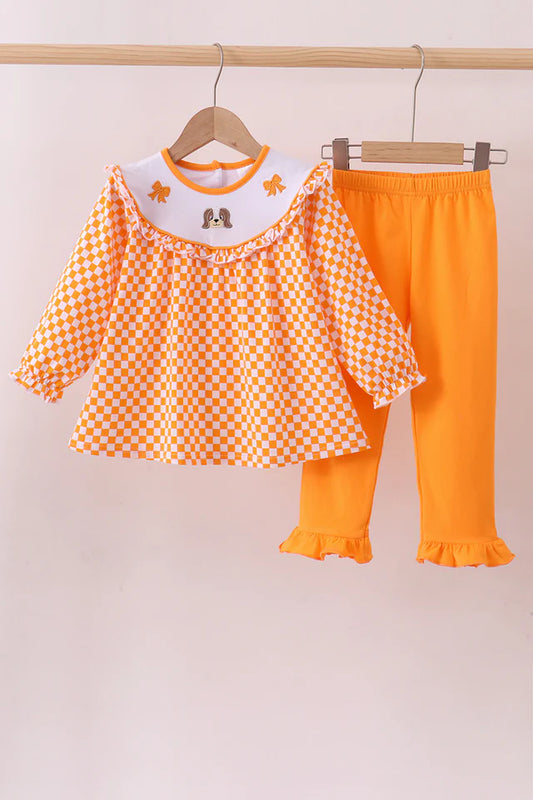 Checker Ruffle Pant Set