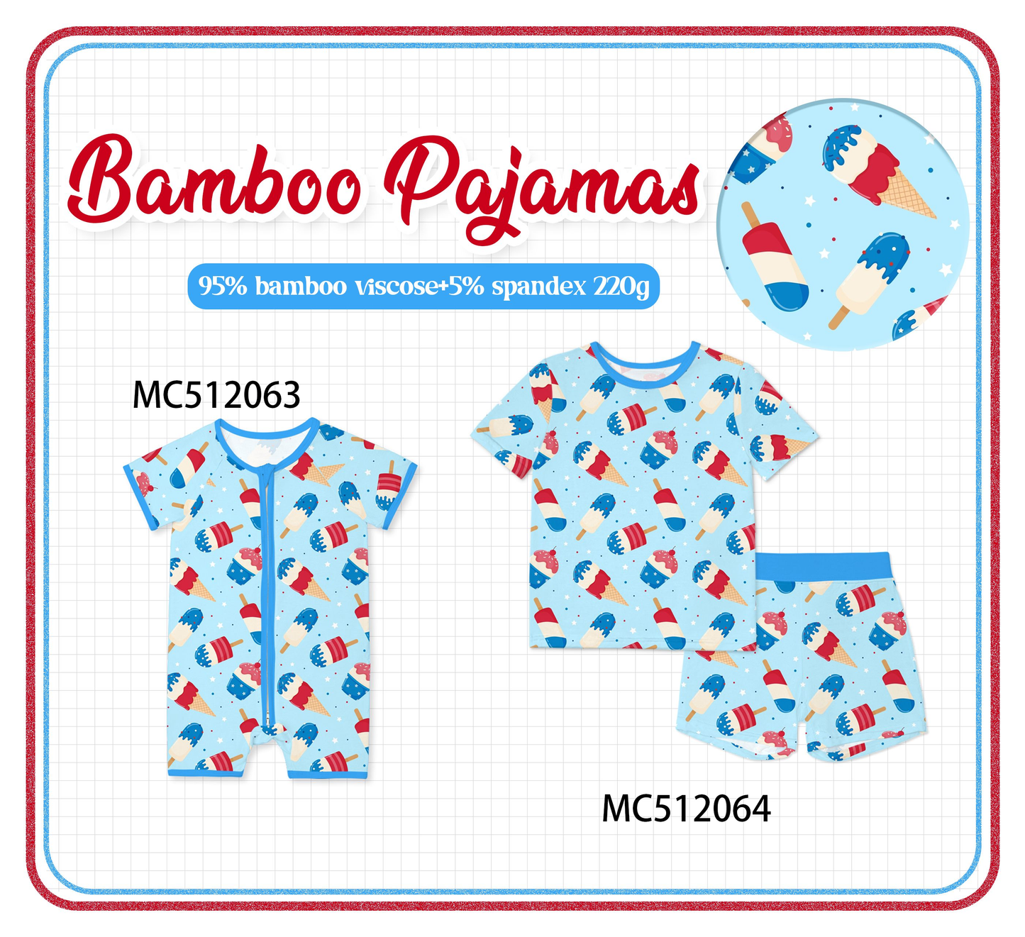 PO76 Blue ice cream bamboo collection