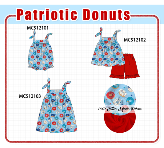 PO76 Blue patriotic donuts print collection