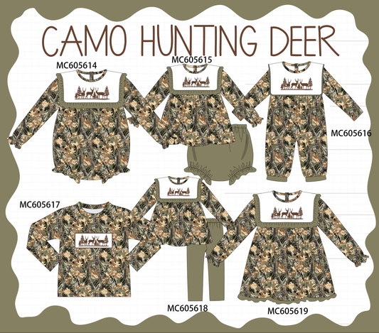 PO93 Camo hunting deer embroidery collection