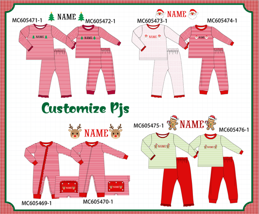 PO93 Christmas stripe tree santa monogram embroidery collection