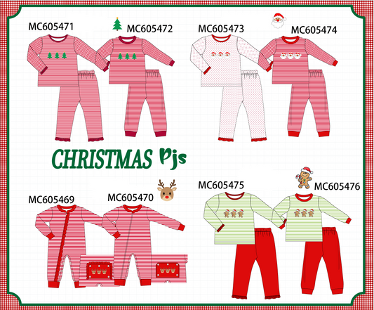 PO93 Christmas stripe tree santa reindeer gingerbread embroidery collection