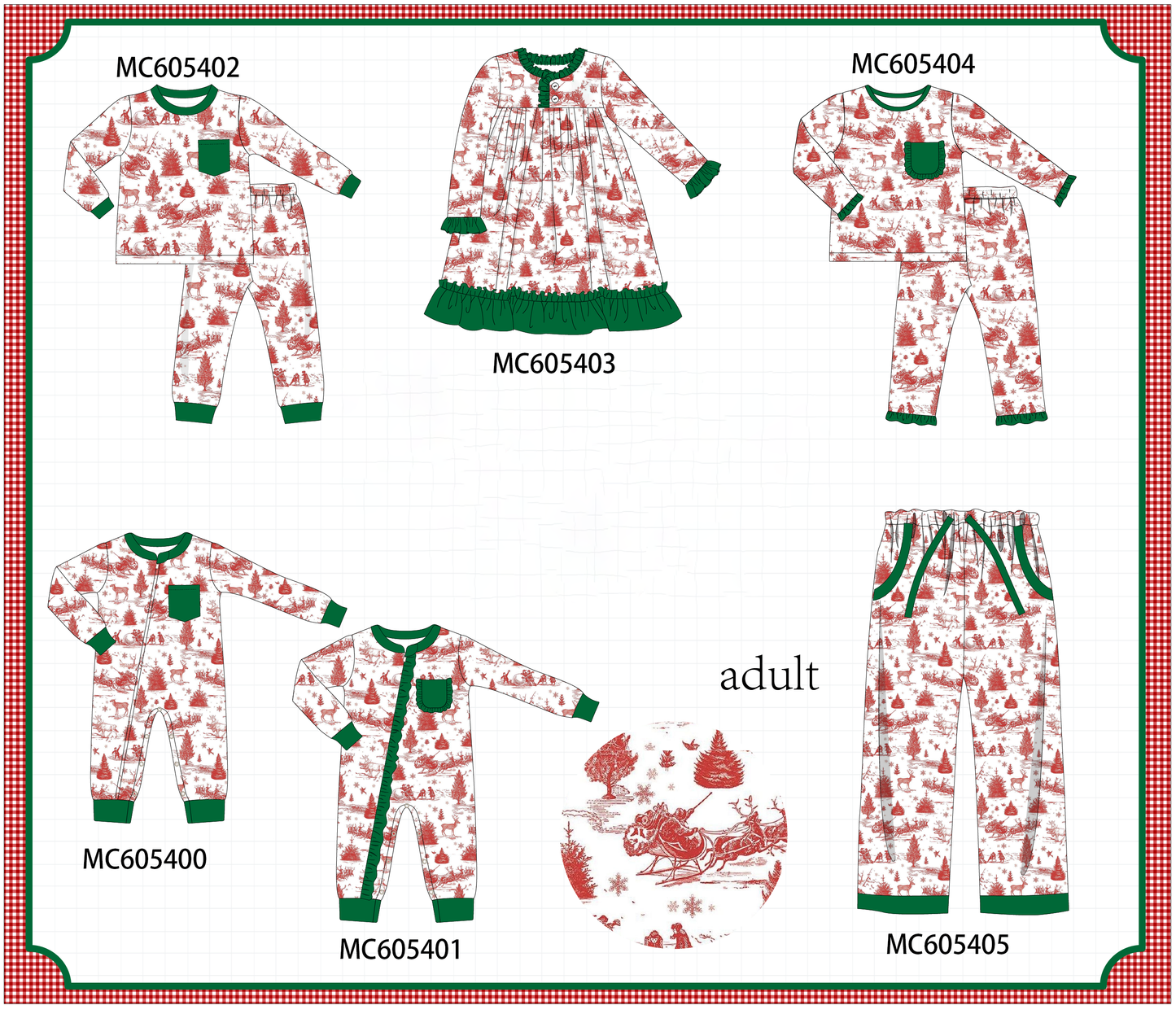 PO93 Classic Christmas Toile print collection