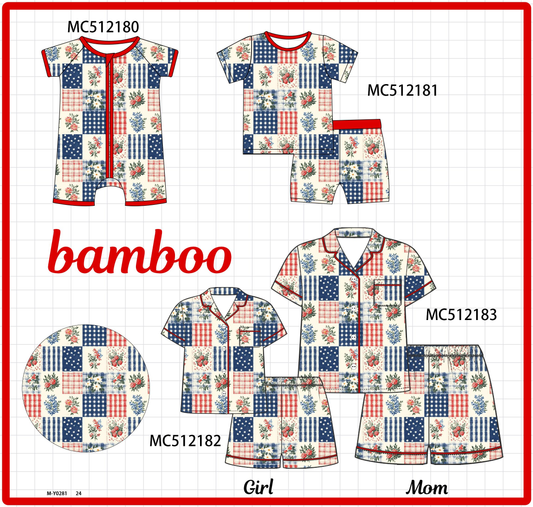 PO76 Floral checkered print bamboo collection