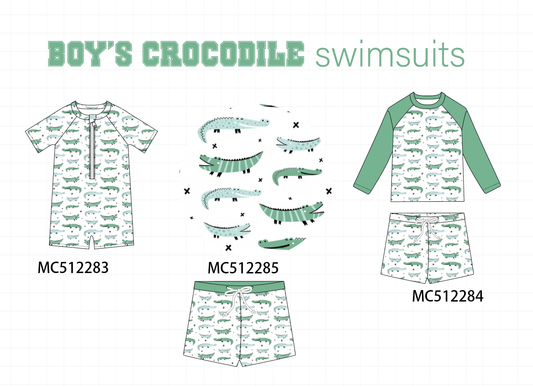 PO76 Green crocodile boy swimsuit collection