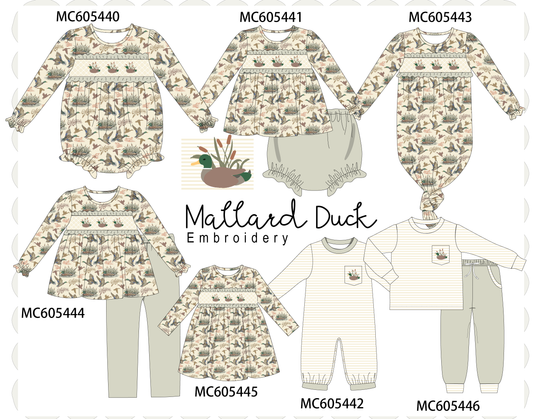 PO93 Green mallard embroidery collection
