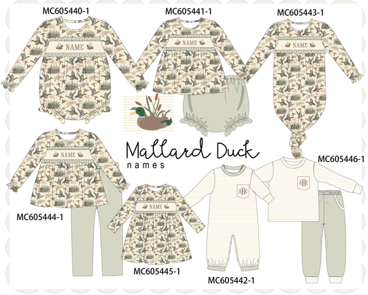 PO93 Green mallard monogram embroidery collection