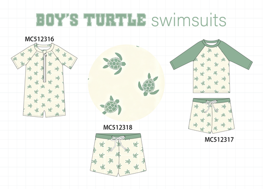PO76 Green turtle boy swimsuit collection