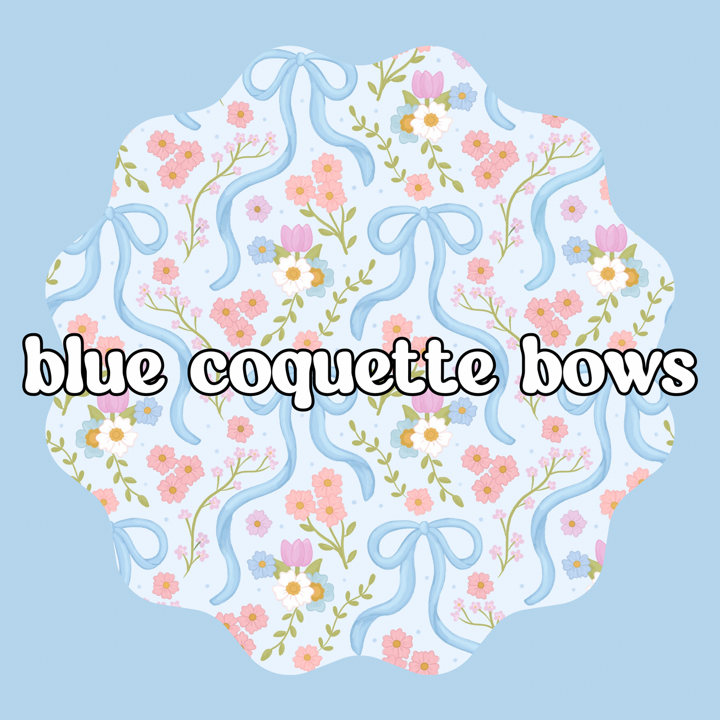 Blue Coquette Bows Athletic Skort Set