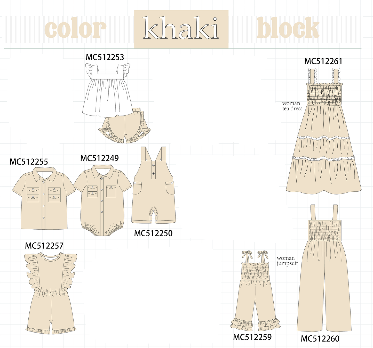 PO76 Khaki block collection