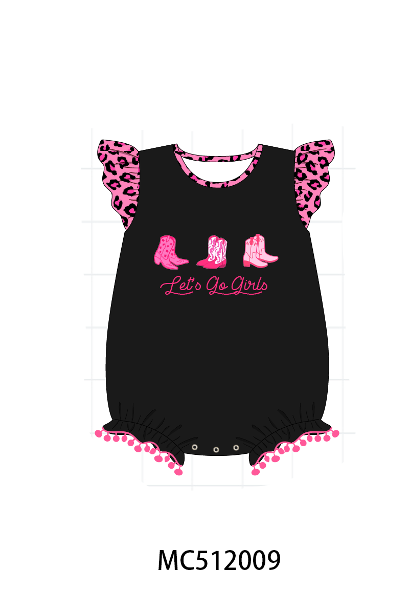 PO76 Black let's go girl leopard pom-pom collection
