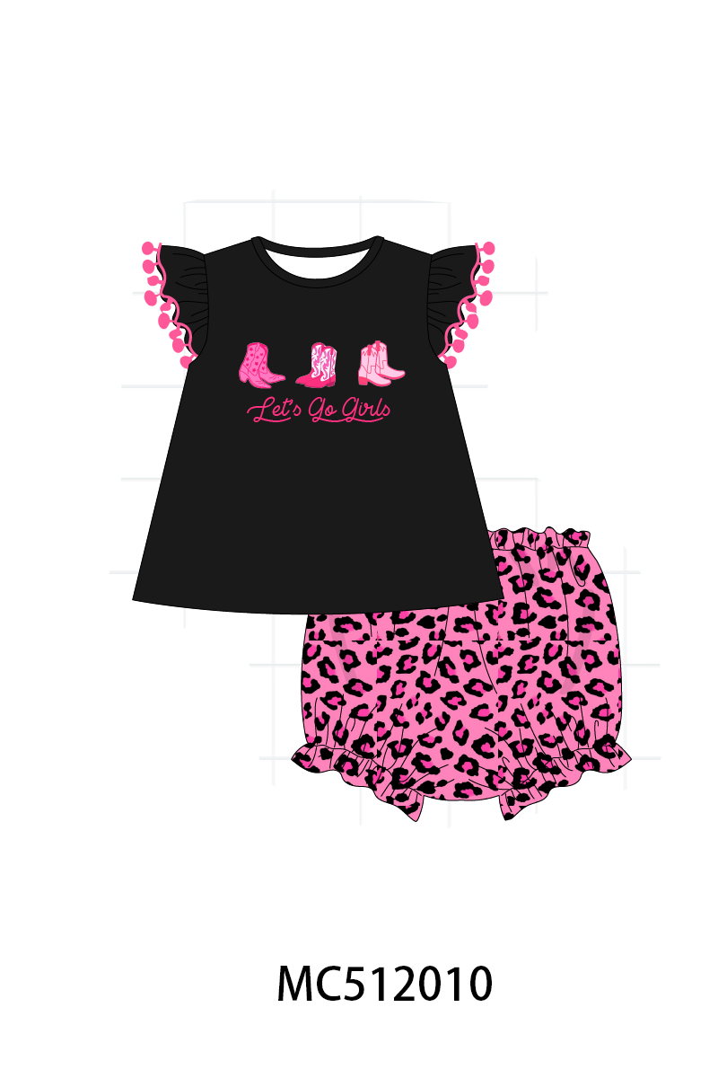 PO76 Black let's go girl leopard pom-pom collection