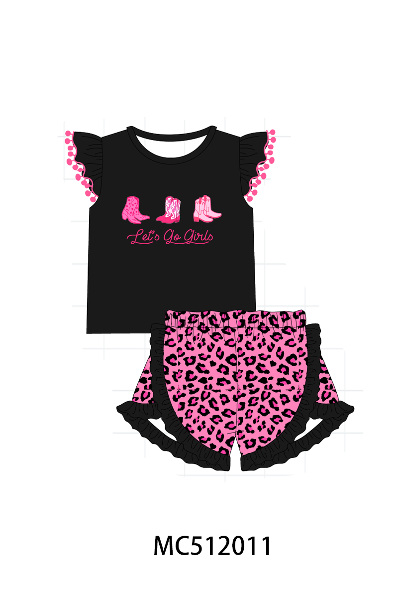 PO76 Black let's go girl leopard pom-pom collection