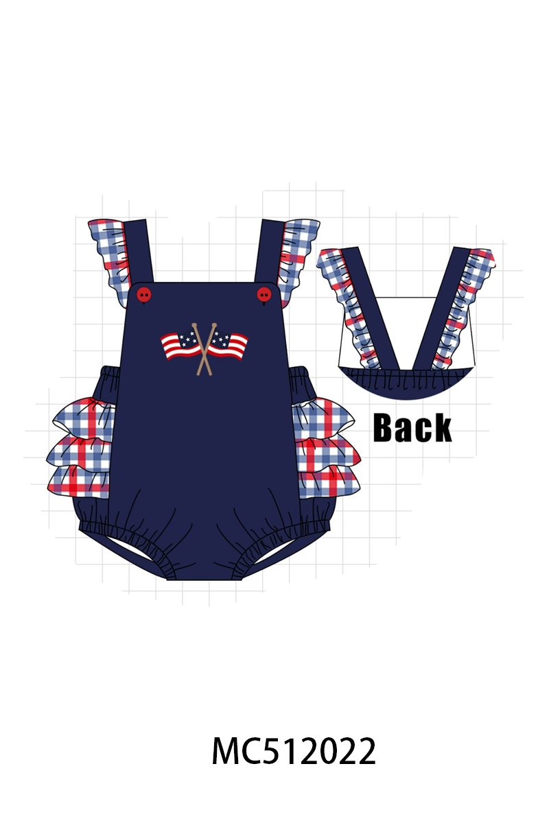 PO76 Navy patriotic flag embroidery collection