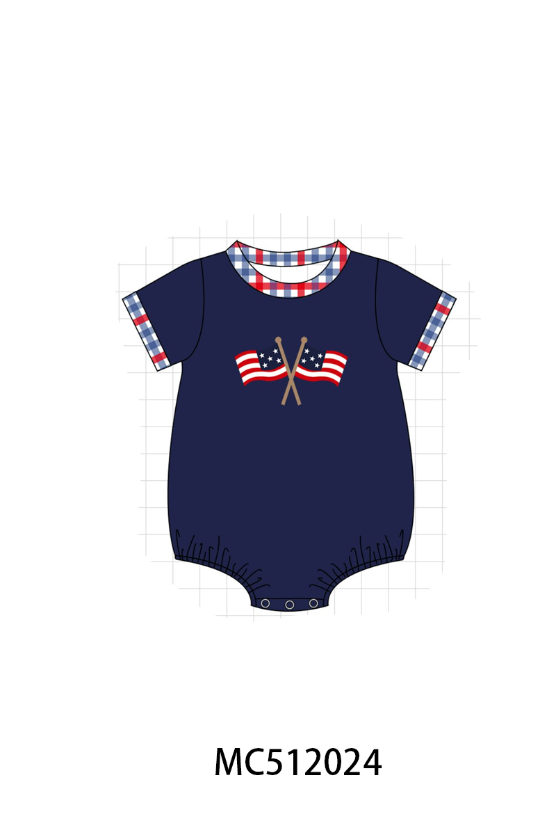 PO76 Navy patriotic flag embroidery collection
