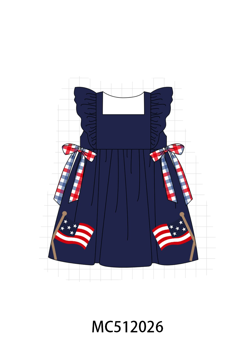 PO76 Navy patriotic flag embroidery collection