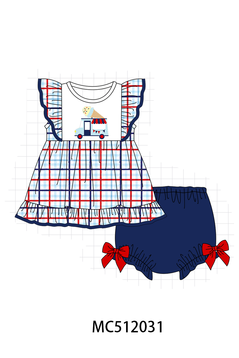 PO76 Navy patriotic ice cream truck applique collection