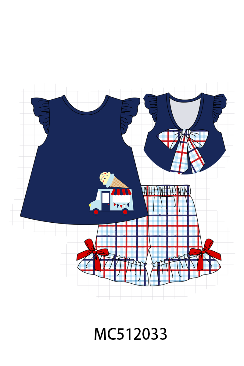 PO76 Navy patriotic ice cream truck applique collection