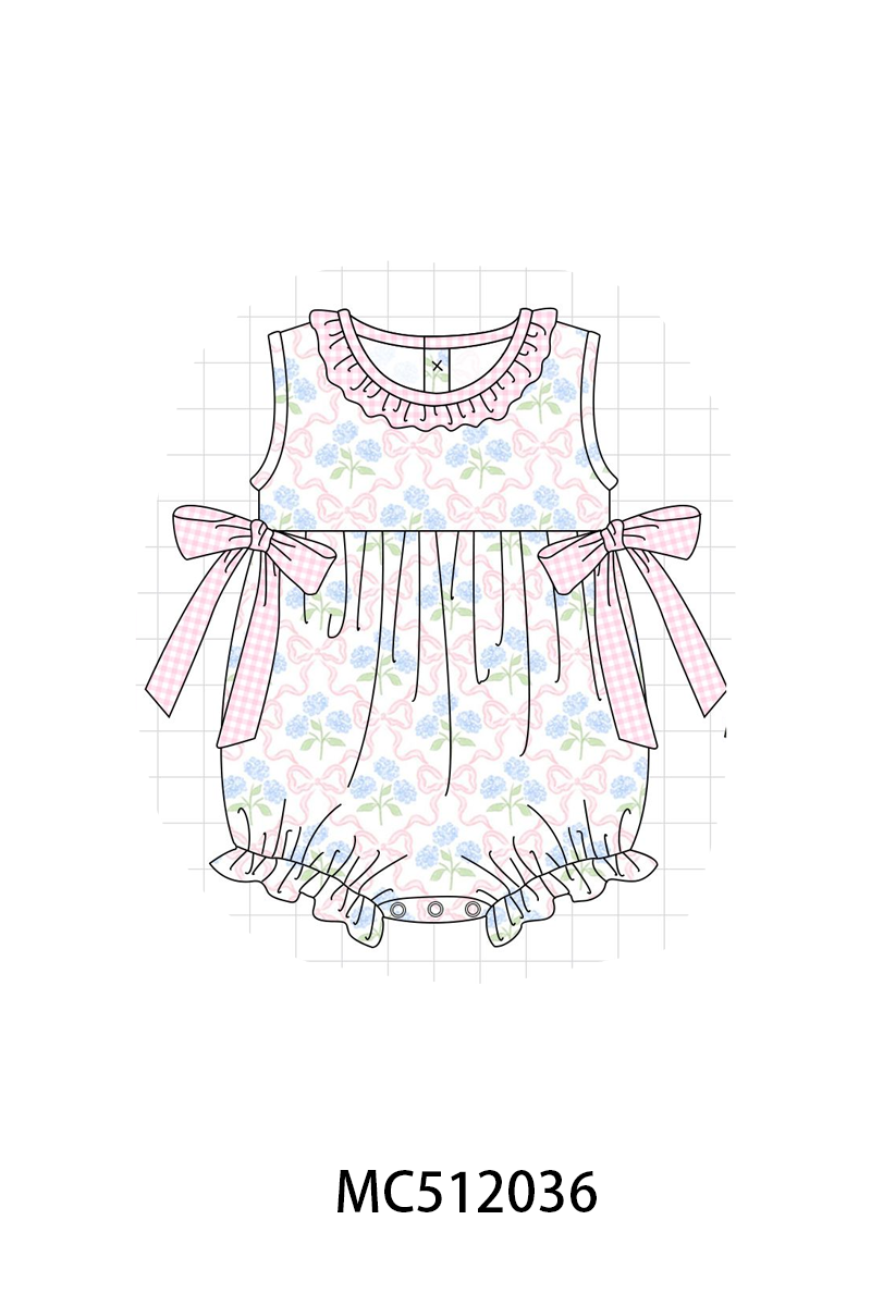 PO76 Pink hydrangea bow print collection
